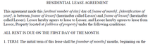 Residential Lease Agreement - Legal Documents and Forms (PDF Download)